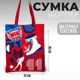Сумка шоппер Putin team, 35×40×0.5 см, красная