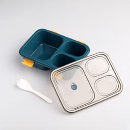 Ланч - бокс в школу TAKE IT EASY, с ложкой, 850 мл, 20.5×15×6.5 см, пластик, зелёный