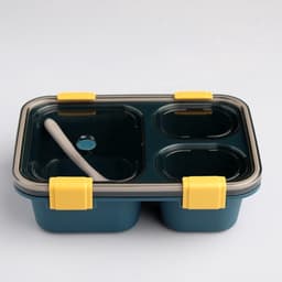 Ланч - бокс в школу TAKE IT EASY, с ложкой, 850 мл, 20.5×15×6.5 см, пластик, зелёный