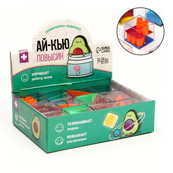 Головоломка лабиринт с шариком Puzzle «Ай-кью повысин», МИКС, в шоубоксе