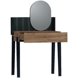 Столик туалетный с зеркалом Nature 43, 800×466×1335 мм, цвет дуб табачный craft, чёрный