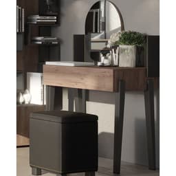 Столик туалетный с зеркалом Nature 43, 800×466×1335 мм, цвет дуб табачный craft, чёрный