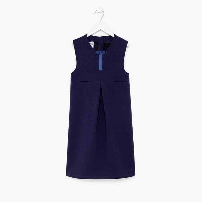 Сарафан школьный для девочки, тёмно-синий, рост 128 см
