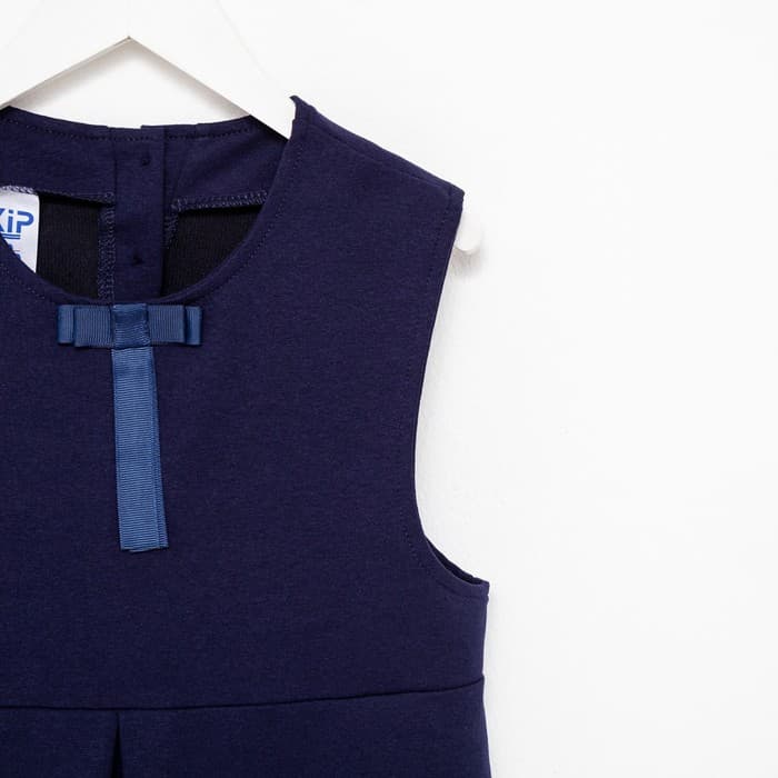 Сарафан школьный для девочки, тёмно-синий, рост 128 см
