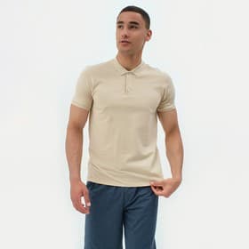 Футболка поло мужская MINAKU: Basic line, размер 46, бежевая