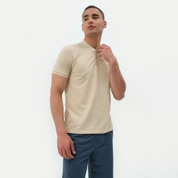 Футболка поло мужская MINAKU: Basic line, размер 46, бежевая