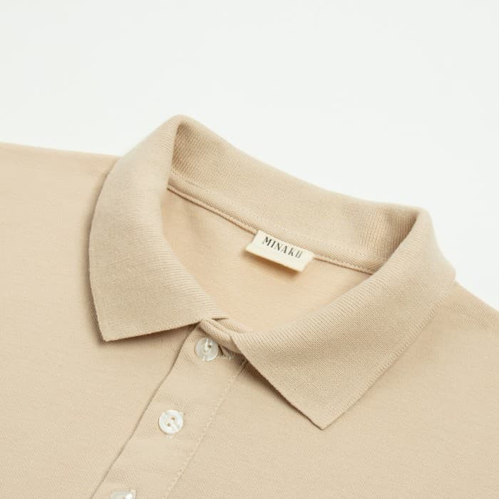 Футболка поло мужская MINAKU: Basic line, размер 46, бежевая