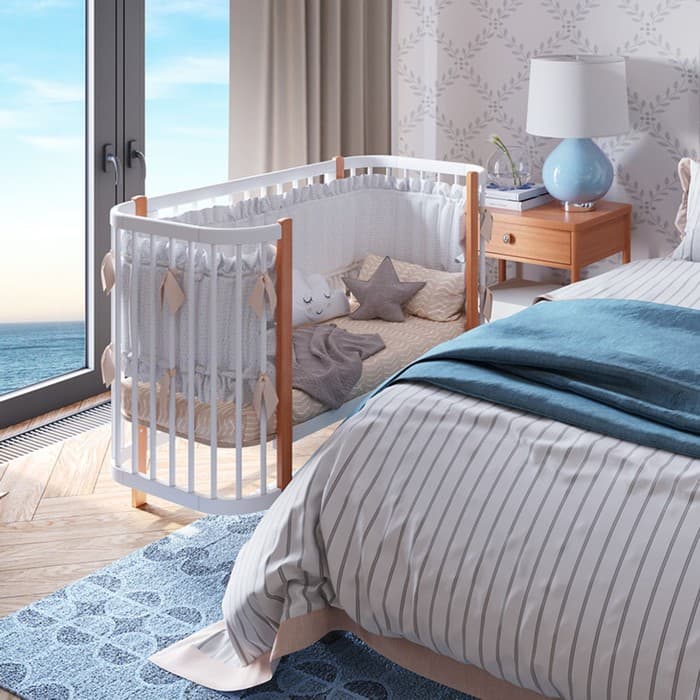 Кровать детская Polini kids Simple 350, белый-бук