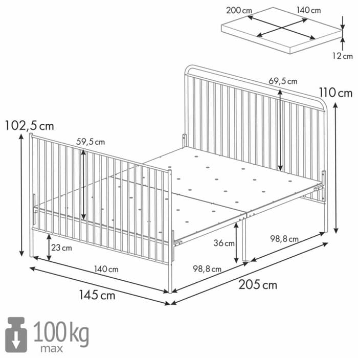 Кровать-трансформер Polini kids Vintage 400, детская, металлическая, цвет золотистый