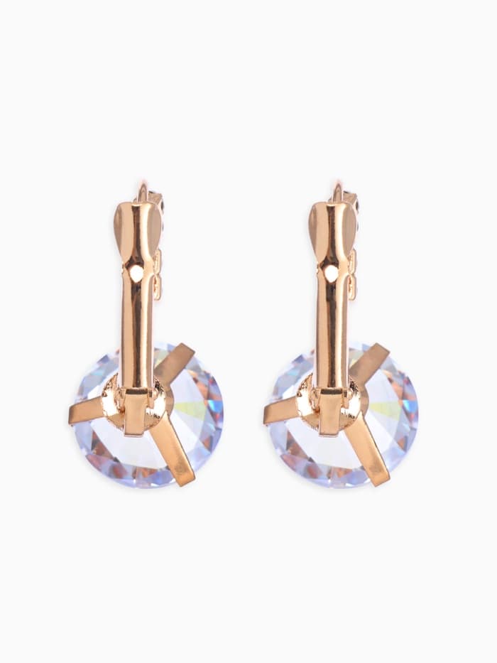 Серьги со стразами «Циркония» love you, белые в золоте