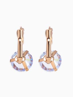 Серьги со стразами «Циркония» love you, белые в золоте