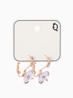 Серьги со стразами «Циркония» love you, белые в золоте