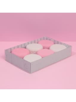 Кондитерская упаковка, коробка для макарун с пластиковой крышкой, Just for you, 18×12×3.5 см
