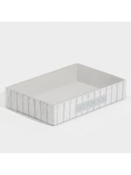 Кондитерская упаковка, коробка для макарун с пластиковой крышкой, Just for you, 18×12×3.5 см