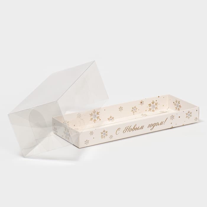 Коробка для десерта «Новый год: Снежинки», 26×8×9.5 см