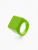 Кольцо пластик «Квадрат», салатовое, 17 размер
