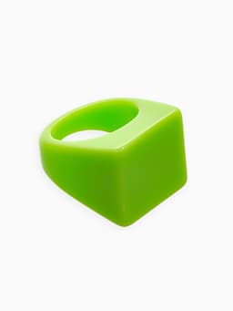 Кольцо пластик «Квадрат», салатовое, 17 размер