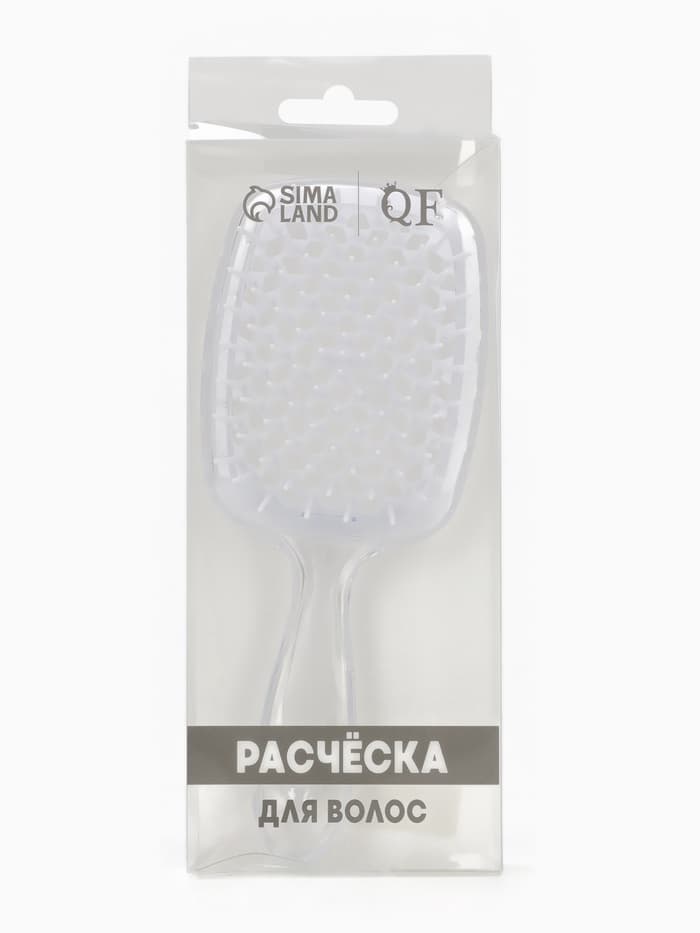 Расчёска массажная, широкая, продуваемая, 8.5×20.5(±1) см, прозрачная