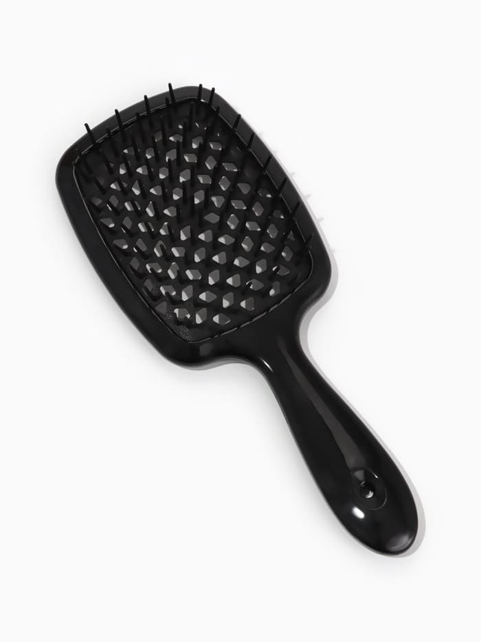 Расчёска массажная, широкая, продуваемая, 8.5×20.5(±1) см, чёрная
