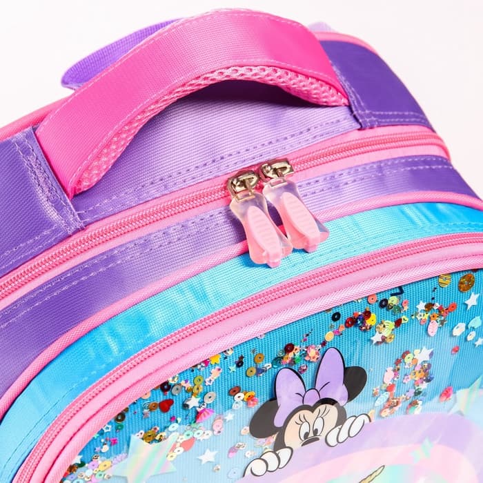 Рюкзак школьный для девочки, розовый, 39 см × 30 см × 14 см, Минни Маус и единорог