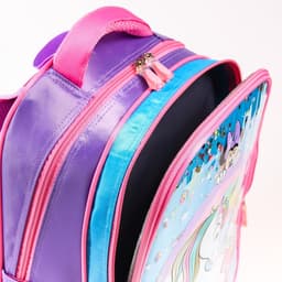 Рюкзак школьный для девочки, розовый, 39 см × 30 см × 14 см, Минни Маус и единорог
