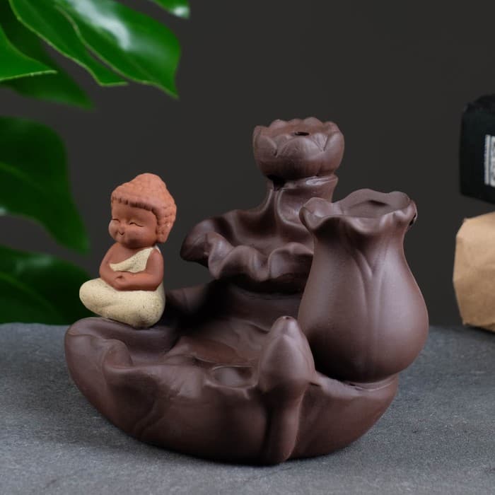 Подставка для благовоний «Будда - у водопада», стелющийся дым, 12×9 см