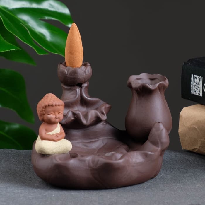 Подставка для благовоний «Будда - у водопада», стелющийся дым, 12×9 см