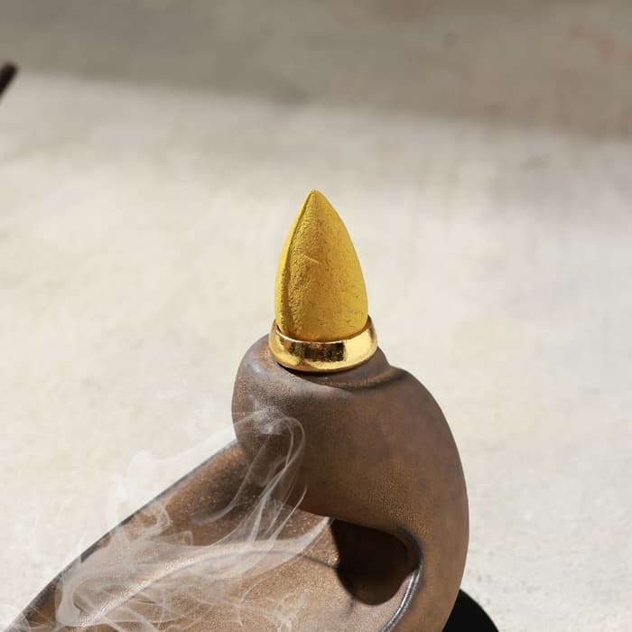 Подставка для благовоний TAKE IT EASY «Мудрец», набор благовоний конусы, стелющийся дым, 28×9 см