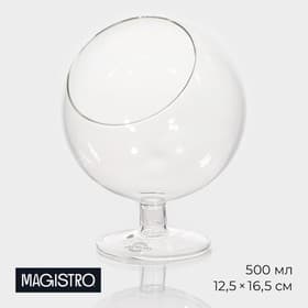 Конфетница на ножке Magistro «Орбита», 500 мл, 12.5×16.5 см, стекло, прозрачная