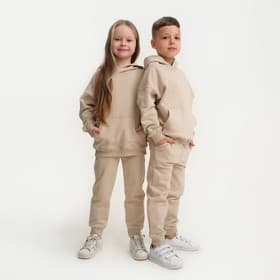 Костюм детский: худи, брюки, KAFTAN: Basic line, кофейный, рост 98-104 см