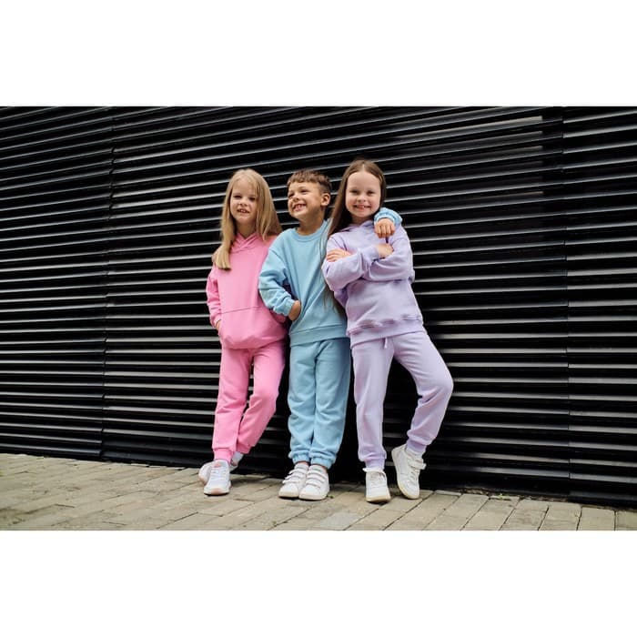 Костюм для девочки: худи, брюки, KAFTAN: Basic line, лиловый, рост 98-104 см