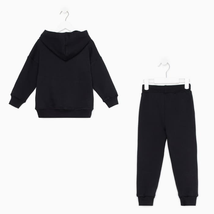 Костюм детский (худи, брюки) KAFTAN: Basic line, чёрный, размер 32 (110-116 см)
