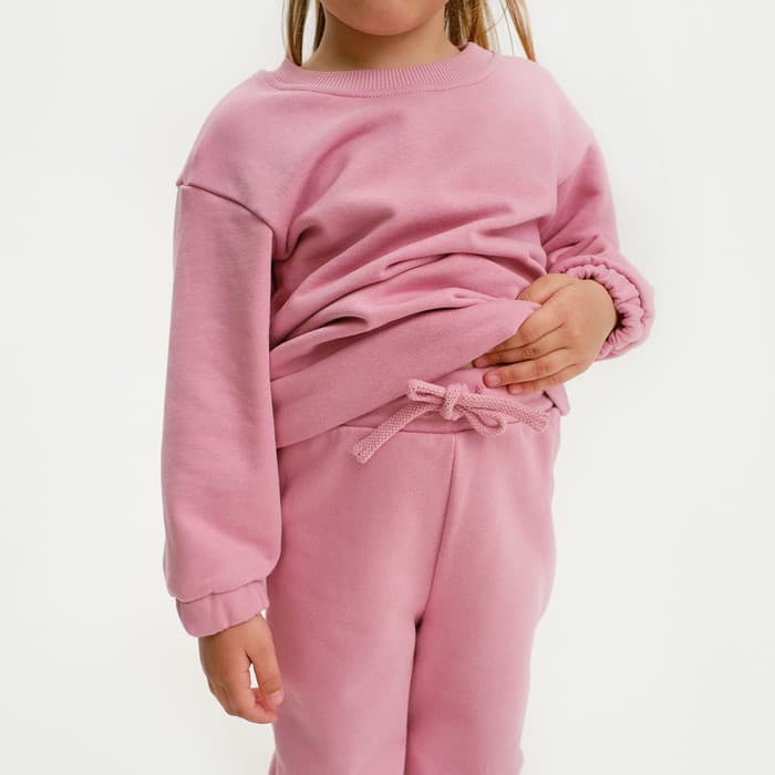 Костюм для девочки: свитшот, брюки, KAFTAN: Basic line, розовый, рост 98-104 см