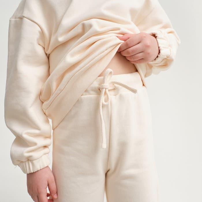 Костюм детский (свитшот, брюки) KAFTAN Basic line, размер 34 (122-128 см), бежевый