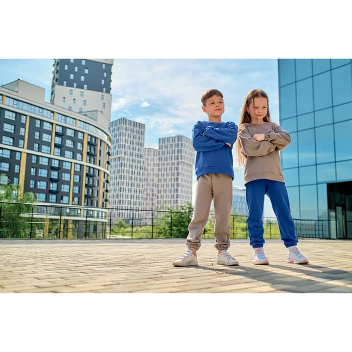 Костюм детский (свитшот, брюки) KAFTAN Basic line, размер 28 (86-92 см), синий