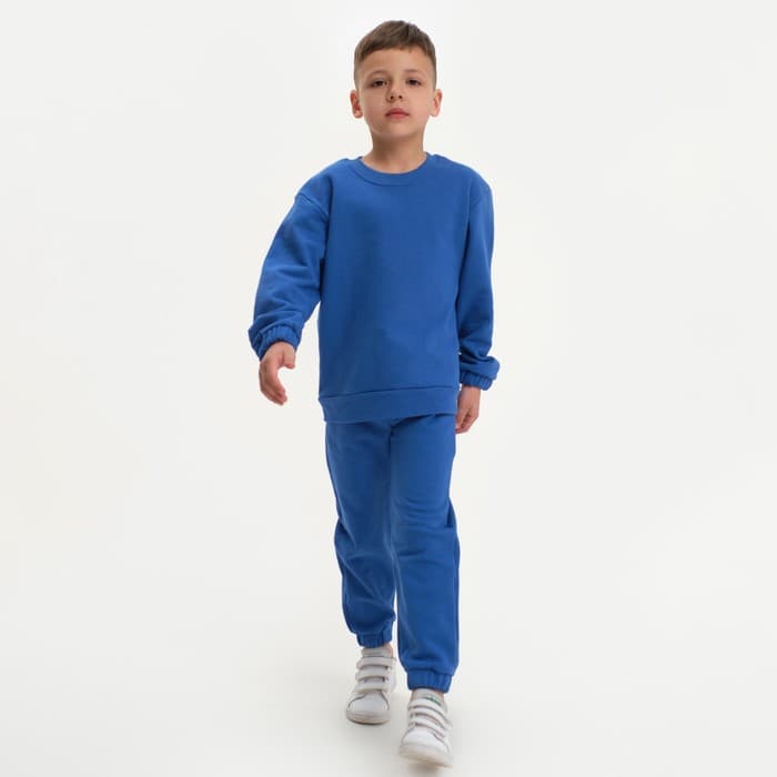 Костюм детский (свитшот, брюки) KAFTAN Basic line, размер 36 (134-140 см), синий