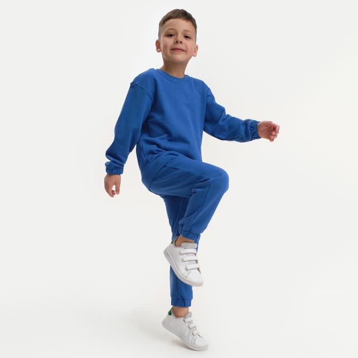 Костюм детский (свитшот, брюки) KAFTAN Basic line, размер 36 (134-140 см), синий
