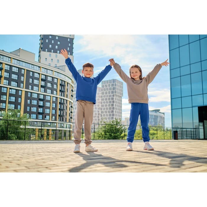 Костюм детский (свитшот, брюки) KAFTAN Basic line, размер 30 (98-104 см), серый