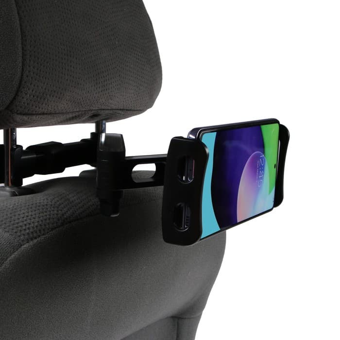 Держатель для телефона/планшета, на подголовник авто, телескопический, 11-21 см, чёрный