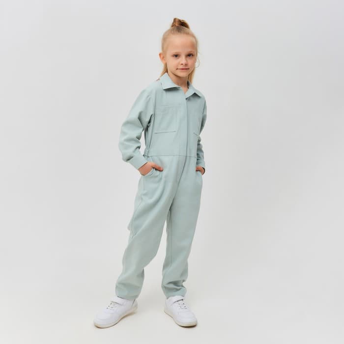 Комбинезон для девочки MINAKU: Casual collection KIDS, цвет мятный, рост 128 см