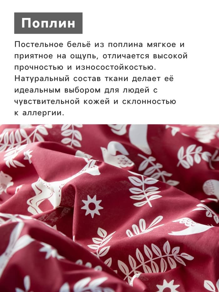 Постельное бельё евро «Этель» Christmas time, поплин