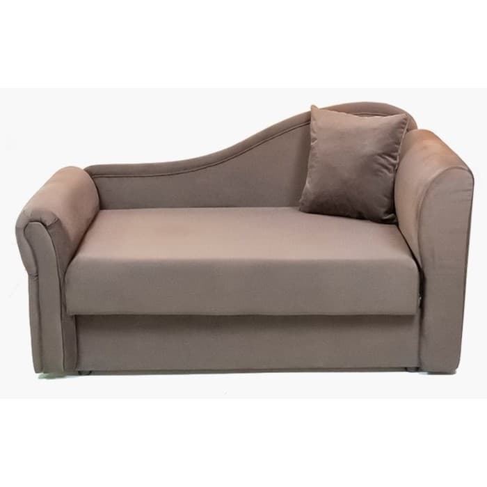 Детский диван №2, механизм еврокнижка, обивка велюр, цвет коричневый