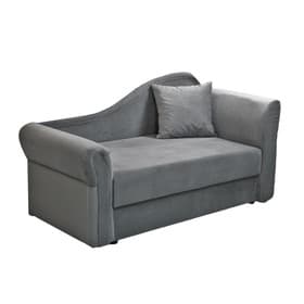 Детский диван №2, механизм еврокнижка, обивка велюр, цвет графит