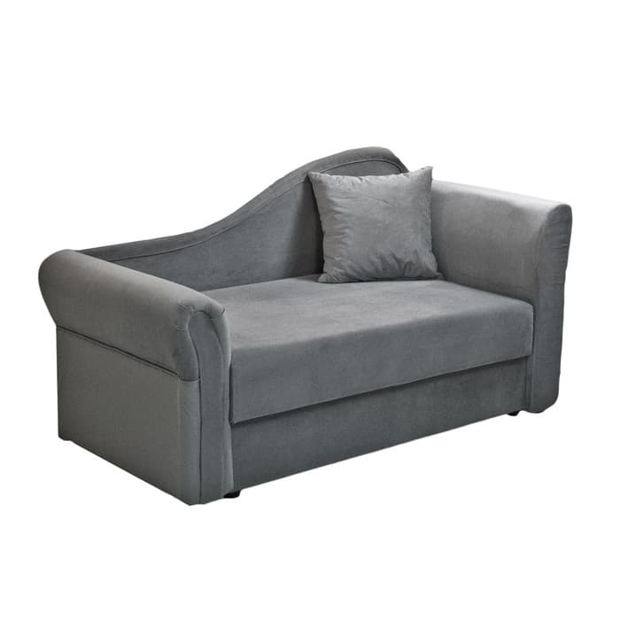 Детский диван №2, механизм еврокнижка, обивка велюр, цвет графит