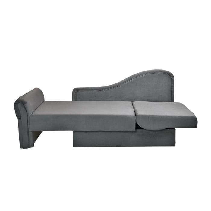 Детский диван №2, механизм еврокнижка, обивка велюр, цвет графит