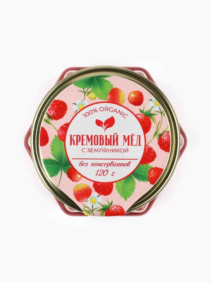 Мёд кремовый «Земляника», с земляникой, 120 г