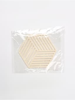 Подставка под горячее, под кружку, силикон 13×11.5×0.3 см, белая