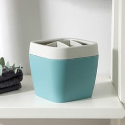 Подставка для зубных щёток Martika «Эллиса», 10.4×10.4×9.9 см, пластик, бирюзовая