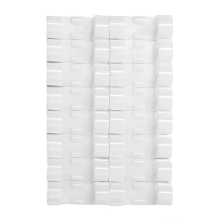 Держатель самоклеящийся для проводов и гирлянд ТУНДРА krep, 15×40 мм, белый, 16 шт.