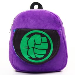 Рюкзак детский для мальчика, плюшевый на молнии, с карманом, 19×22 см «Халк», Мстители